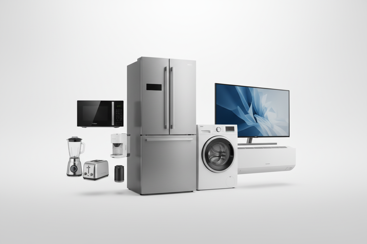 variedad de electrodomesticos para colocar de portada en pagina web sin letras